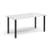 Rectangular black radial leg meeting table 1600mm x 800mm - white