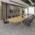 Rectangular white radial leg meeting table 1600mm x 800mm - white