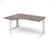 TR10 left hand ergonomic desk 1600mm - white frame, walnut top