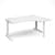 TR10 right hand ergonomic desk 1600mm - white frame, white top