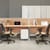 Vivo left hand ergonomic desk 1600mm - silver frame, oak top