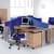 Vivo right hand ergonomic desk 1400mm - silver frame, beech top