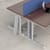 Vivo right hand ergonomic desk 1400mm - silver frame, beech top