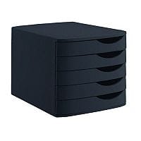 5 Star Elite Desktop Drawer Set 5 Drawers A4 and Foolscap Black/ Black Ref 8344100-11448