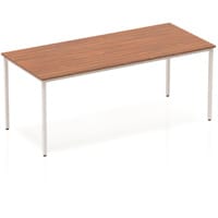 Impulse Modular Rectangular Table Walnut with Silver Box Frame W1800xD800mm