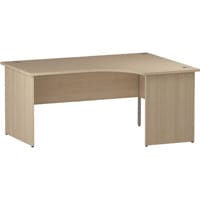 Impulse L-Shaped Right Hand Office Desk W1600xD1200/800xH730mm Panel End Legs Maple