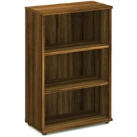 Impulse Medium Bookcase with 2 Shelves H1200mm Walnut