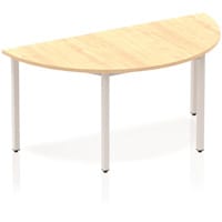 Impulse Modular Semi-Circular Table Maple with Silver Box Frame W1600xD800mm
