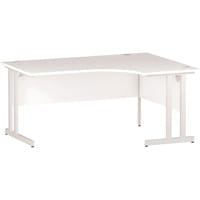 Impulse L-Shaped Corner Right Hand Double Cantilever White Leg Office Desk White W1600mm
