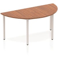 Impulse Modular Semi-Circular Table Walnut with Silver Box Frame W1600xD800mm