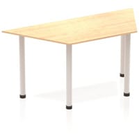 Impulse Modular Trapezodial Table Maple with Silver Tubular Steel Frame W1600xD800mm
