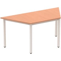 Impulse Modular Trapezoidal Table Beech with Silver Box Frame W1600xD800mm