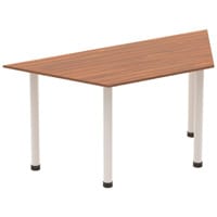 Impulse Modular Trapezodial Table Walnut with Silver Tubular Steel Frame W1600xD800mm