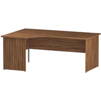 Impulse L-Shaped Left Hand Office Desk W1800xD1200/800xH730mm Panel End Legs Walnut