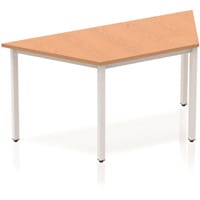 Impulse Modular Trapezoidal Table Oak with Silver Box Frame W1600xD800mm