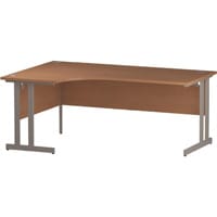 Impulse L-Shaped Left Hand Office Desk W1800xD1200/800xH730mm Silver Double Cantilever Legs Beech Top
