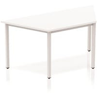 Impulse Modular Trapezoidal Table White with Silver Box Frame W1600xD800mm