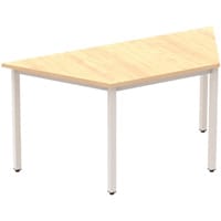 Impulse Modular Trapezoidal Table Maple with Silver Box Frame W1600xD800mm