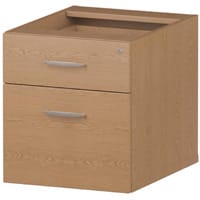 Impulse 2 Drawer Fixed Desk Pedestal Oak