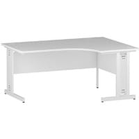 Impulse L-Shaped Corner Right Hand Cable Managed White Leg Office Desk White W1600mm