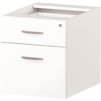 Impulse 2 Drawer Fixed Desk Pedestal White