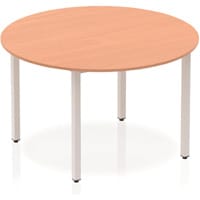 Impulse Modular Circular Table Beech with Silver Box Frame D1200mm