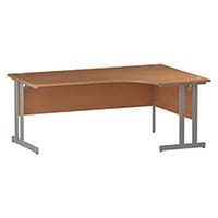 Impulse L-Shaped Right Hand Office Desk W1800xD1200/800xH730mm Silver Double Cantilever Legs Beech Top
