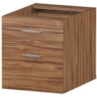 Impulse 2 Drawer Fixed Desk Pedestal Walnut