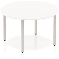 Impulse Modular Circular Table White with Silver Box Frame D1200mm