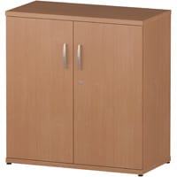Impulse Low Cupboard With 1 Shelf (2 Shelving Compartments) H800xD400xW800mm Beech