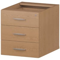 Impulse 3 Drawer Fixed Desk Pedestal Oak