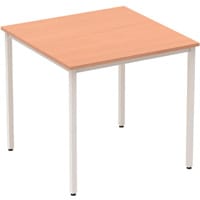 Impulse Modular Square Table Beech with Silver Box Frame W800xD800mm