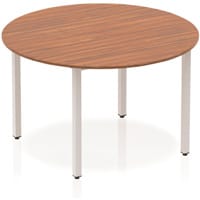 Impulse Modular Circular Table Walnut with Silver Box Frame D1200mm