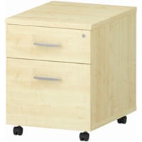 Impulse 2 Drawer Mobile Desk Pedestal Maple