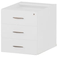 Impulse 3 Drawer Fixed Desk Pedestal White
