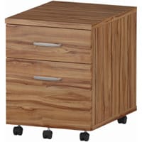 Impulse 2 Drawer Mobile Desk Pedestal Walnut