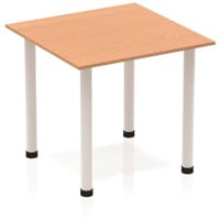 Impulse Modular Square Table Oak with Silver Tubular Steel Frame W800xD800mm