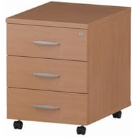 Impulse 3 Drawer Mobile Desk Pedestal Beech