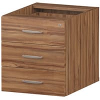 Impulse 3 Drawer Fixed Desk Pedestal Walnut