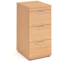 Impulse 3 Drawer Filing Cabinet WxDxH 500x600x1125mm Beech