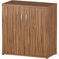Impulse Low Cupboard With 1 Shelf (2 Shelving Compartments) H800xD400xW800mm Walnut