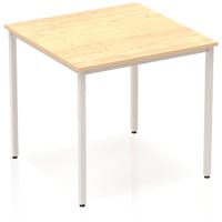 Impulse Modular Square Table Maple with Silver Box Frame W800xD800mm