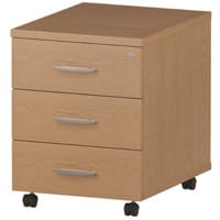 Impulse 3 Drawer Mobile Desk Pedestal Oak
