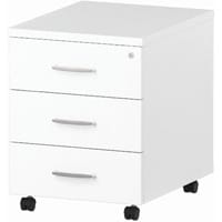 Impulse 3 Drawer Mobile Desk Pedestal White