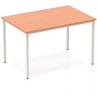 Impulse Modular Rectangular Table Beech with Silver Box Frame W1200xD800mm