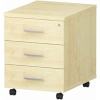 Impulse 3 Drawer Mobile Desk Pedestal Maple