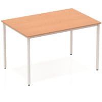 Impulse Modular Rectangular Table Oak with Silver Box Frame W1200xD800mm