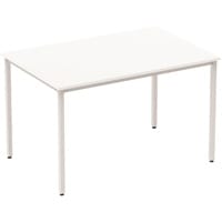 Impulse Modular Rectangular Table White with Silver Box Frame W1200xD800mm