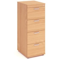 Impulse 4 Drawer Filing Cabinet WxDxH 500x600x1445mm Beech