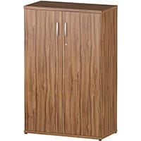Impulse Medium Cupboard With 2 Shelves (3 Shelving Compartments) H1200xD400xW800mm Walnut
